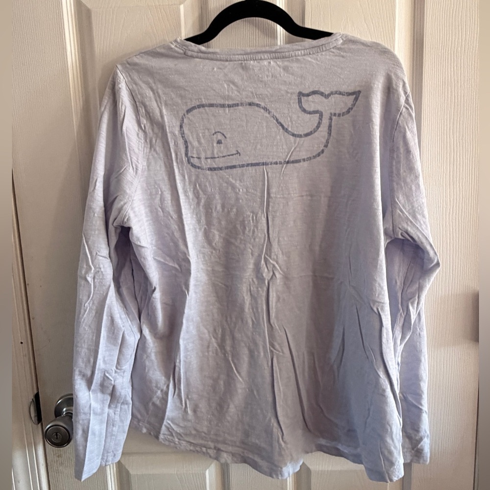 Vineyard Vines Long Sleeve Whale Logo Tee Light blue XL T Shirt - Picture 3 of 3